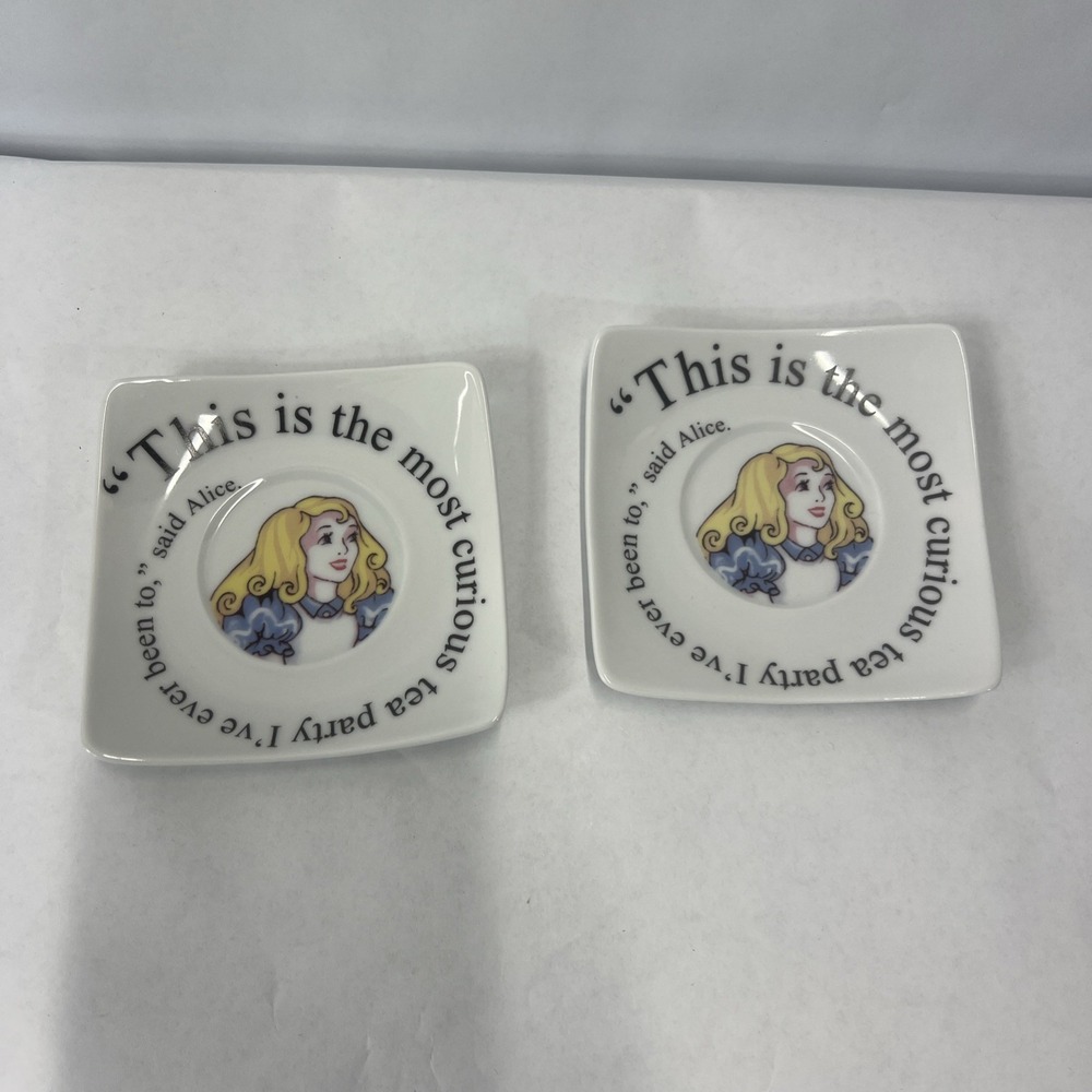 Alice In Wonderland Saucer Lot Of 2 Paul Cardew Demitasse Espresso Coffee